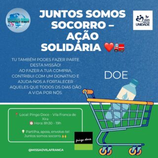 Participe dessa Campanha !! Venha ter conosco nesse sábado, Pingo doce de Vila franca de xira .
Juntos somos 🛟 socorro.
Nossa Missão é colaborar com nossos Bombeiros 🚒